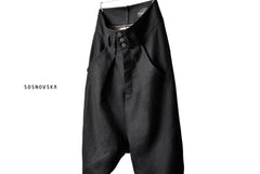 画像をギャラリービューアに読み込む, SOSNOVSKA exclusive CLOWN STYLE LINEN PANTS (BLACK)