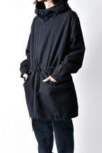 Load image into Gallery viewer, sus-sous anorak middle coat / sharkskin wool (DEEP NAVY)