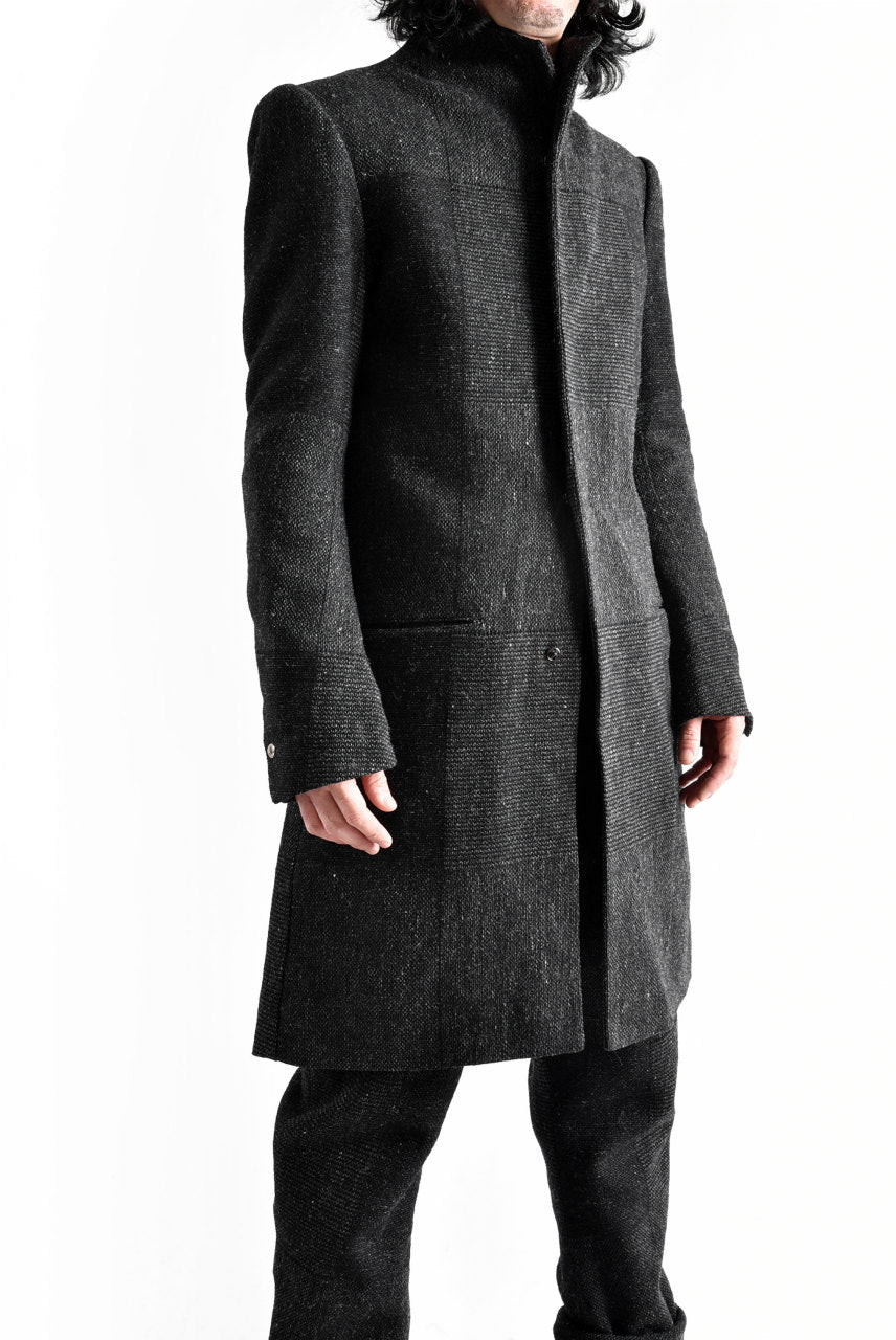 Load image into Gallery viewer, blackcrow standcollar tailorcoat (wool dark check)