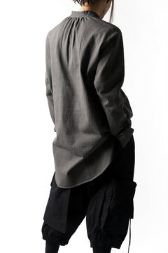 Load image into Gallery viewer, COLINA GRANPA PULL OVER SHIRT / LOG WOOD DYED HEAVY JERSEY (LOG WOOD BLACK)
