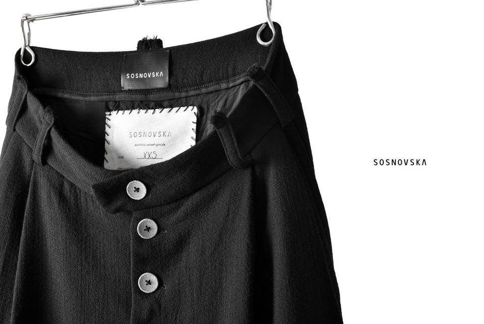 画像をギャラリービューアに読み込む, SOSNOVSKA exclusive KNEE STITCHED PANTS (BLACK)