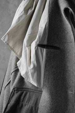 画像をギャラリービューアに読み込む, sus-sous foot guards great coat / W100 Harris melton raised washer (TOP GREY BEIGE)