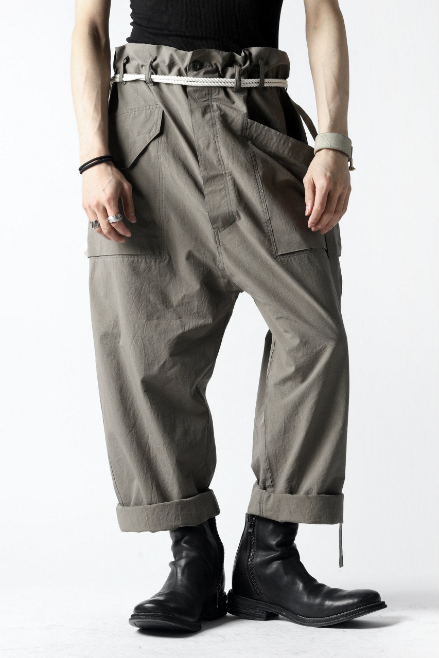 画像をギャラリービューアに読み込む, ISAMU KATAYAMA BACKLASH WIDE TAPERED PANTS / SALT SHRINKAGE TYPEWRITER CLOTH