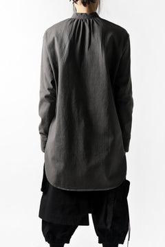 Load image into Gallery viewer, COLINA GRANPA PULL OVER SHIRT / LOG WOOD DYED HEAVY JERSEY (LOG WOOD BLACK)