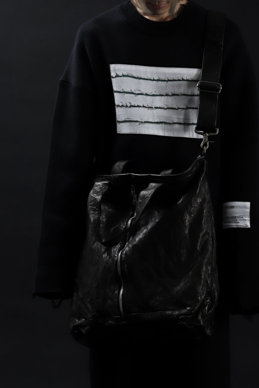 画像をギャラリービューアに読み込む, ISAMU KATAYAMA BACKLASH 2WAY ZIP BAG / ITALY SHOULDER OBJECT DYED (BLACK)