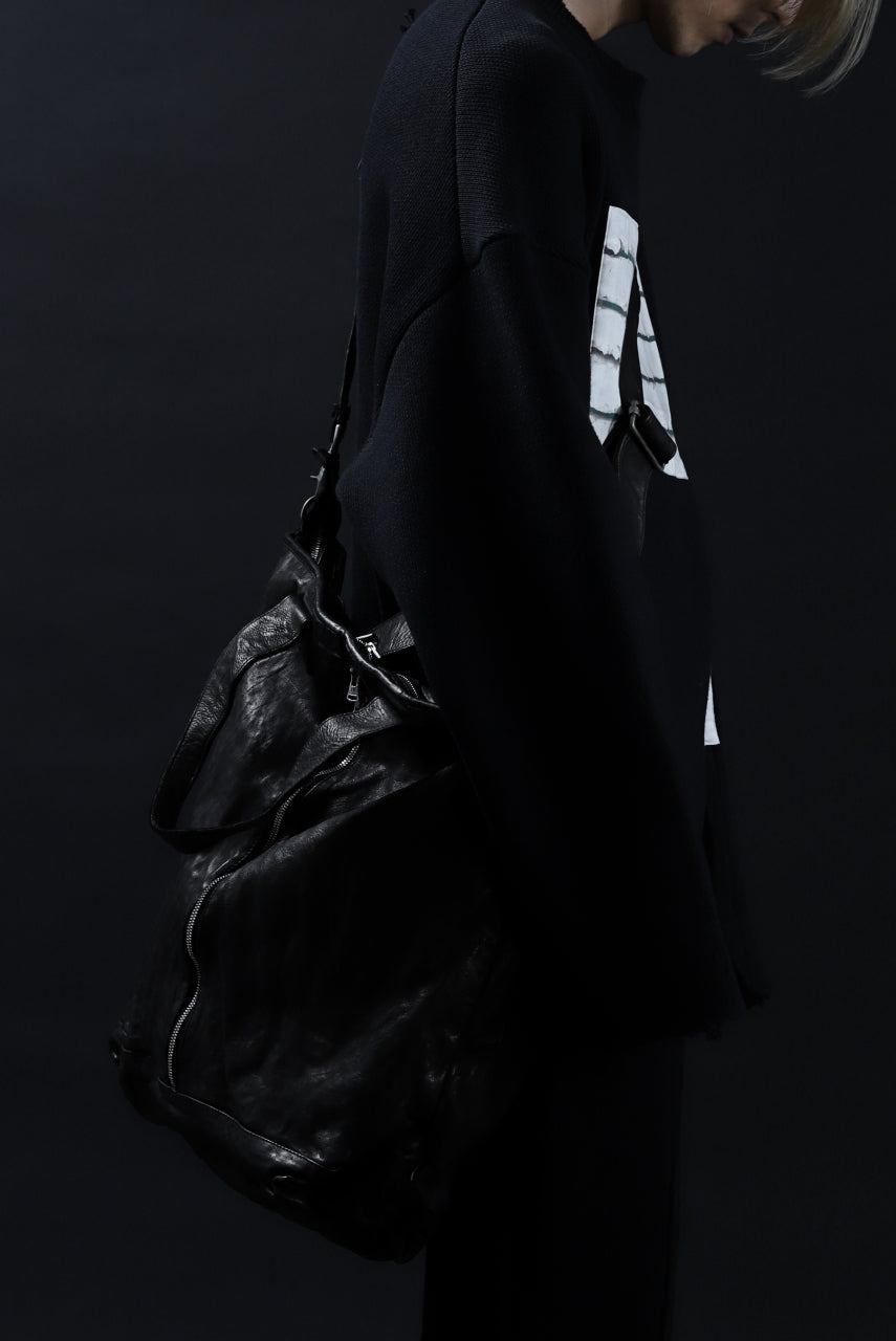 画像をギャラリービューアに読み込む, ISAMU KATAYAMA BACKLASH 2WAY ZIP BAG / ITALY SHOULDER OBJECT DYED (BLACK)