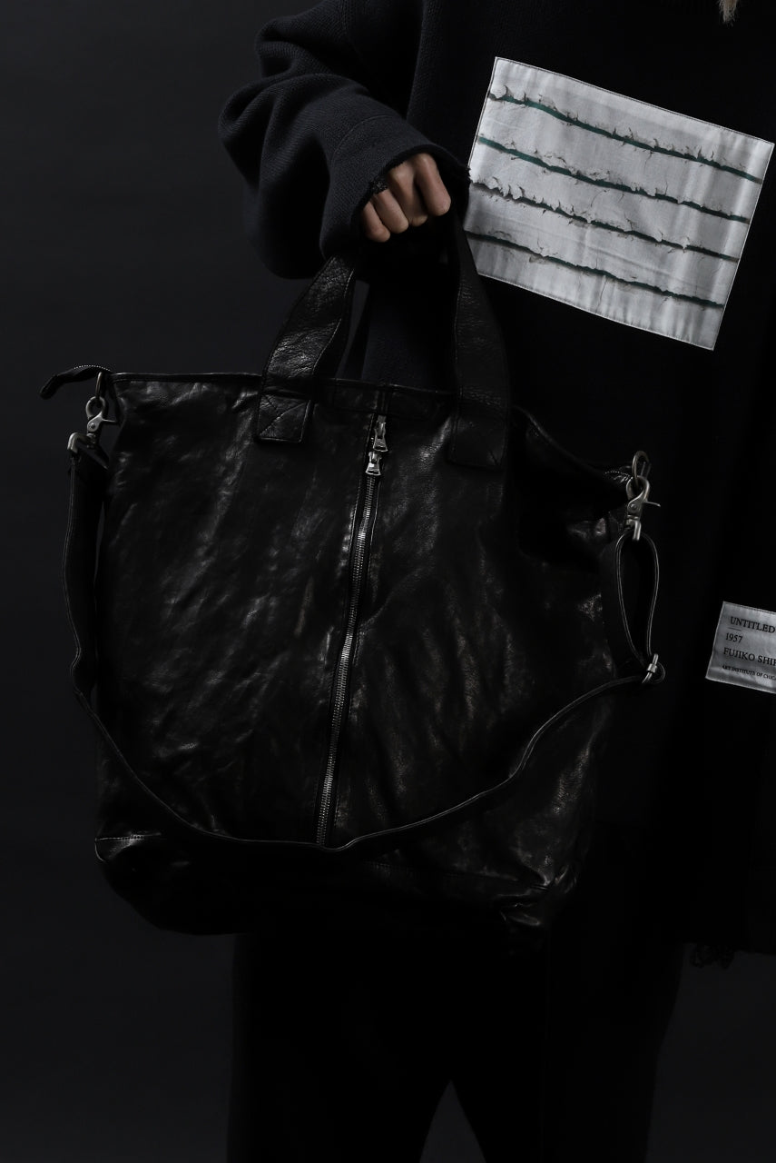 画像をギャラリービューアに読み込む, ISAMU KATAYAMA BACKLASH 2WAY ZIP BAG / ITALY SHOULDER OBJECT DYED (BLACK)