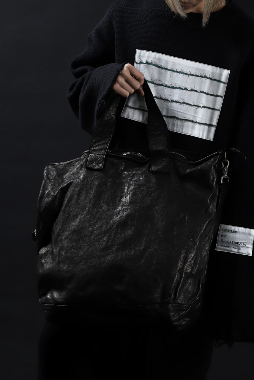 画像をギャラリービューアに読み込む, ISAMU KATAYAMA BACKLASH 2WAY ZIP BAG / ITALY SHOULDER OBJECT DYED (BLACK)