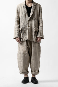 画像をギャラリービューアに読み込む, YUTA MATSUOKA 2B print jacket / safiran linen (ecru)