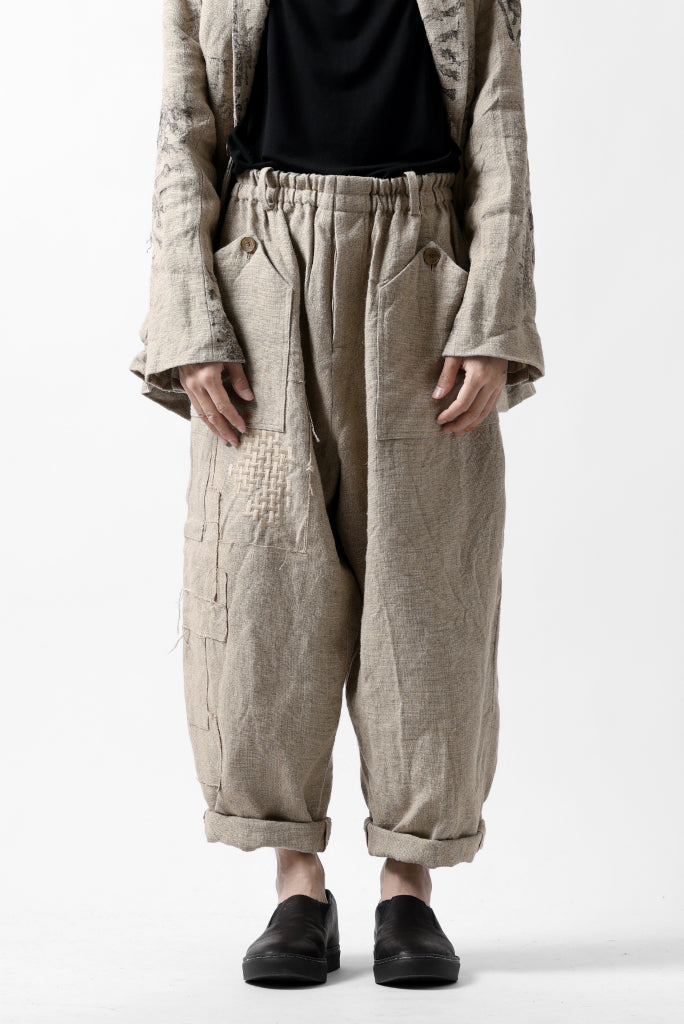 画像をギャラリービューアに読み込む, YUTA MATSUOKA wide tapered pants / safiran linen (ecru)