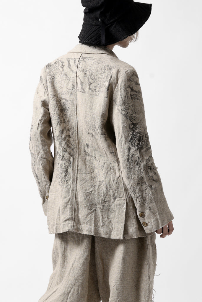 YUTA MATSUOKA 2B print jacket / safiran linen (ecru)