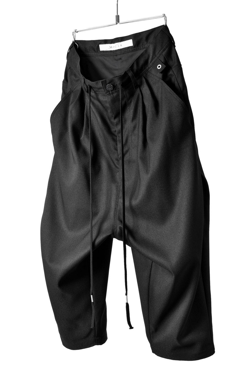 画像をギャラリービューアに読み込む, N/07 "MAUSK Detail" Three Dimensional Wide Tuck / Dart Cropped Pants #2 (BLACK)