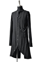 画像をギャラリービューアに読み込む, SOSNOVSKA LONG STRIPED SHIRT (BLACK×SILVER STRIPE)