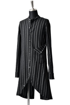 画像をギャラリービューアに読み込む, SOSNOVSKA LONG STRIPED SHIRT (BLACK×SILVER STRIPE)