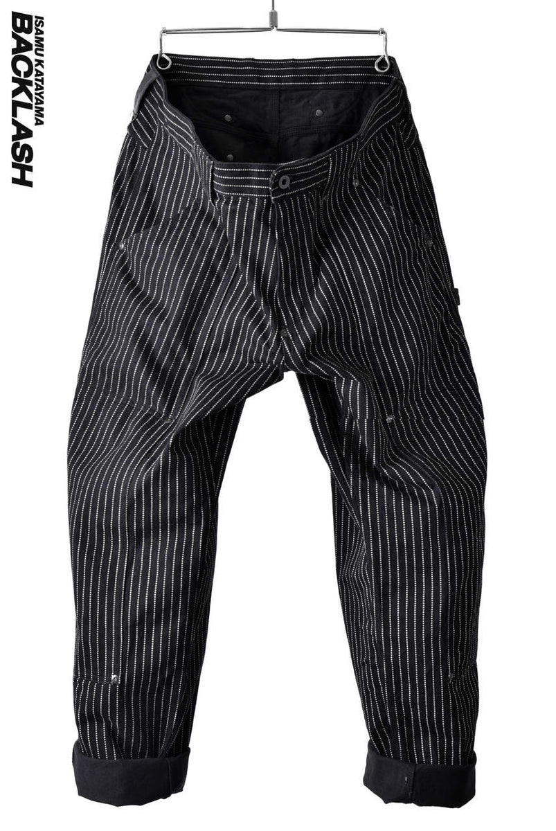 ISAMU KATAYAMA BACKLASH WIDE WORKER TROUSERS [ WABASH STRIPE