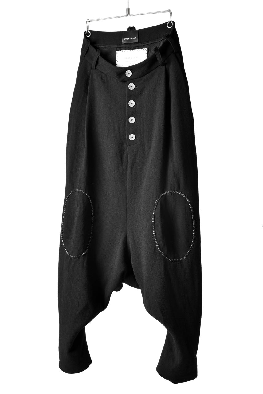画像をギャラリービューアに読み込む, SOSNOVSKA exclusive KNEE STITCHED PANTS (BLACK)