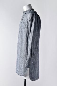 Load image into Gallery viewer, sus-sous band collar chambray shirt (BLUE)