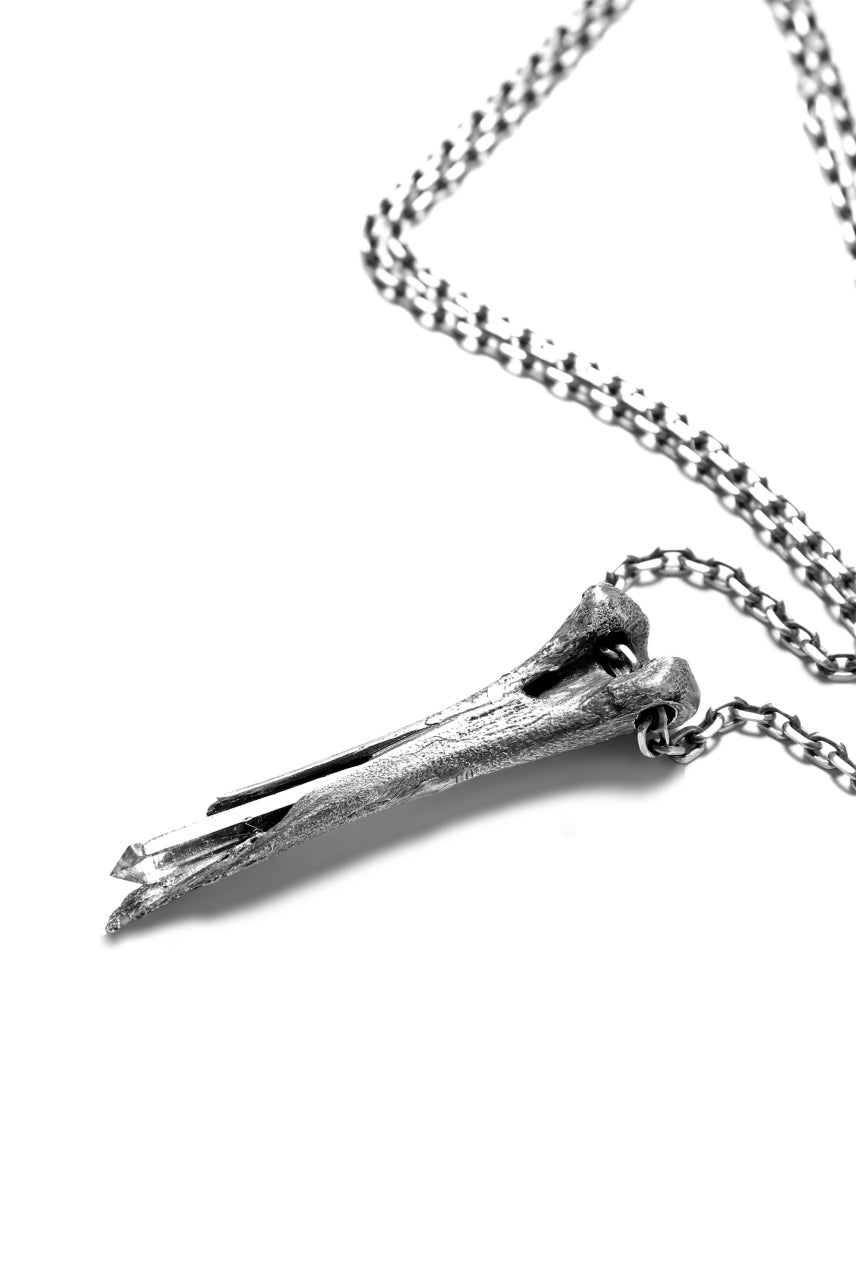 Load image into Gallery viewer, Holzpuppe exclusive Femur Bone Pendants with Green Tourmalinated Quartz