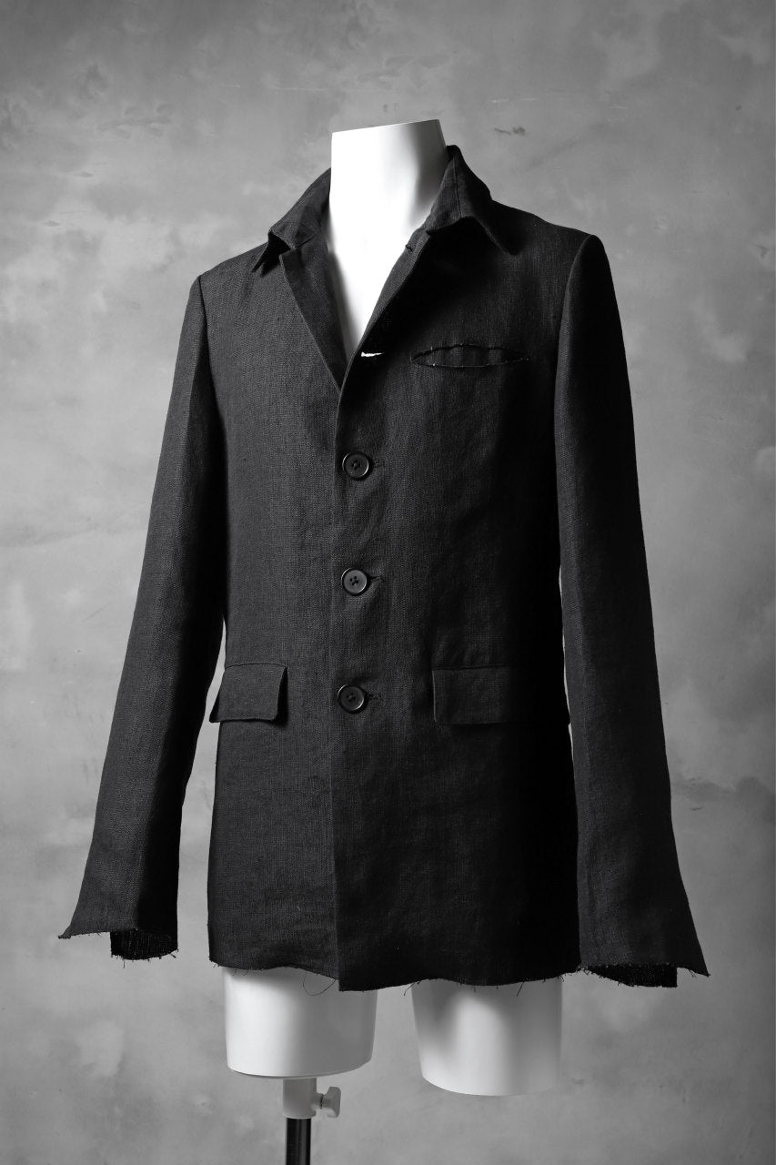 Load image into Gallery viewer, blackcrow shirt-collar 5B jacket / hemp (black)