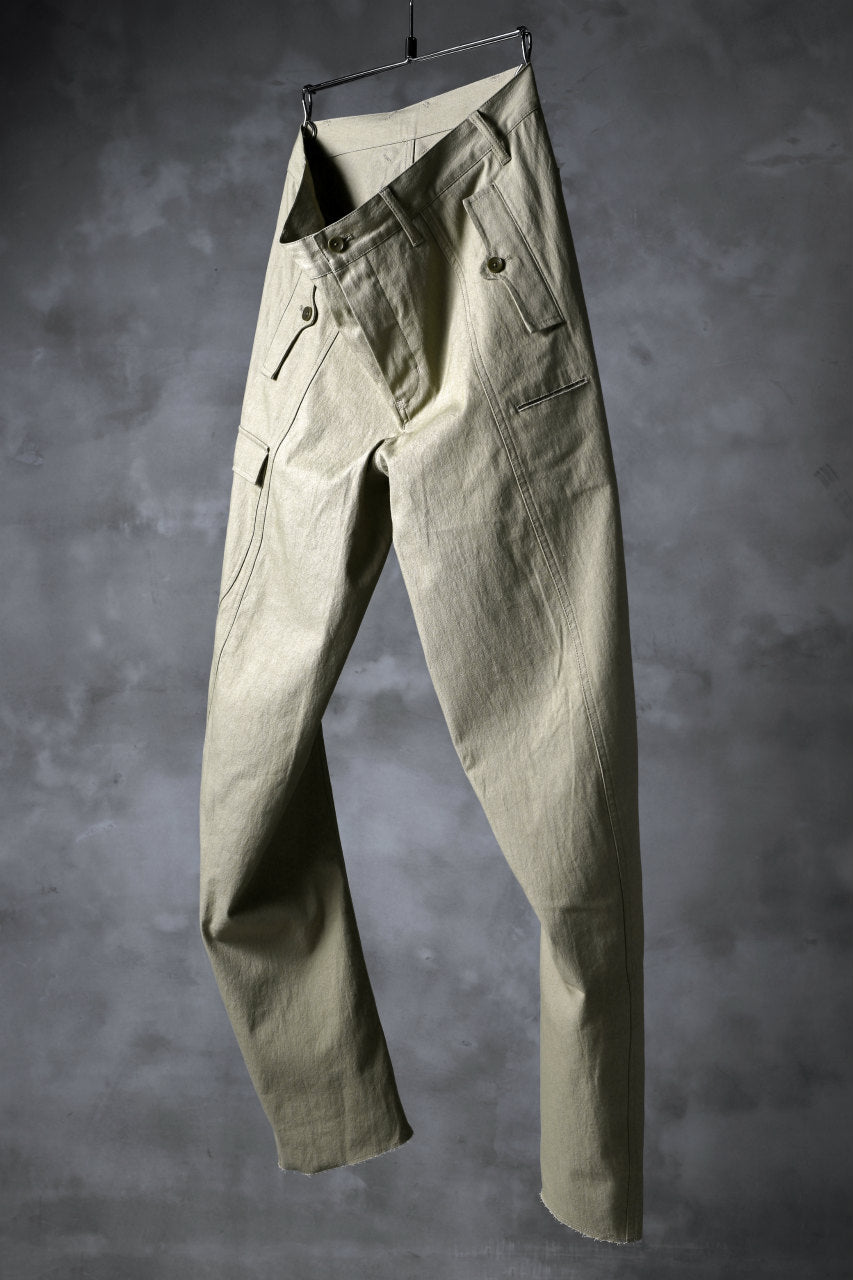 Load image into Gallery viewer, blackcrow worker pocket trousers / cotton woven (BEIGE)
