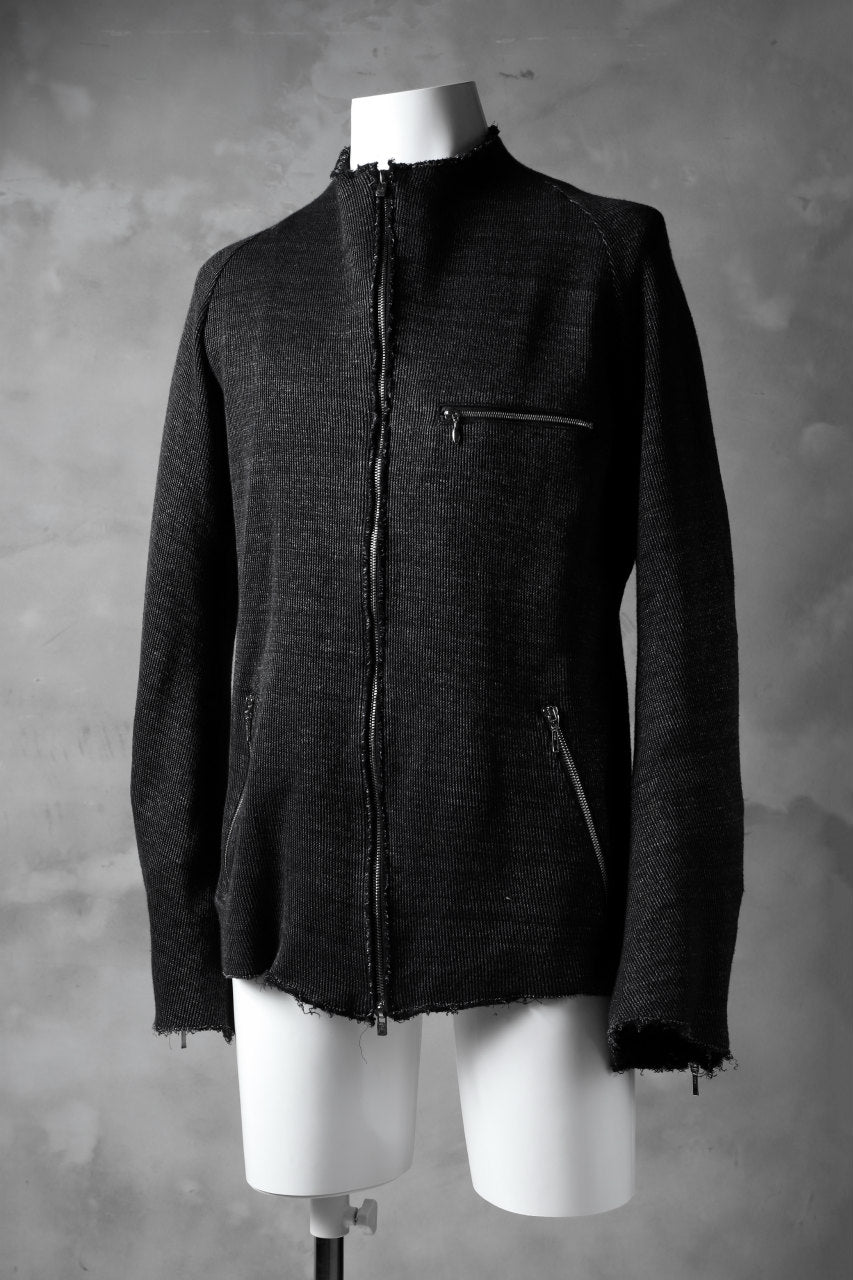 Load image into Gallery viewer, blackcrow raglan zip blouson / cotton&hemp double faces (charcoal)