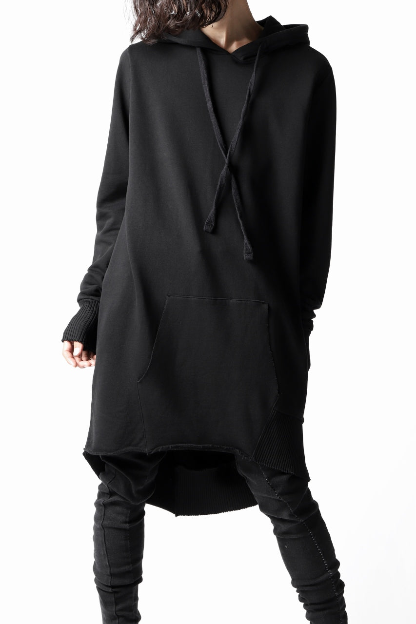 画像をギャラリービューアに読み込む, thomkrom BRUSHED BACK LONG HOODIE / FRENCH-TERRY (BLACK)