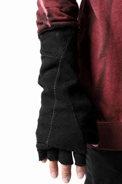 画像をギャラリービューアに読み込む, thomkrom LAYERED FINGER GLOVES / JERSEY OVERLOCKED (BLACK)