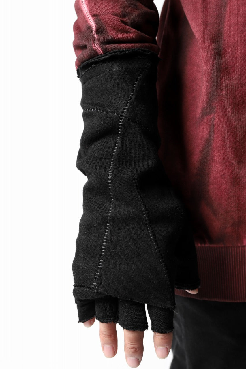 画像をギャラリービューアに読み込む, thomkrom LAYERED FINGER GLOVES / JERSEY OVERLOCKED (BLACK)