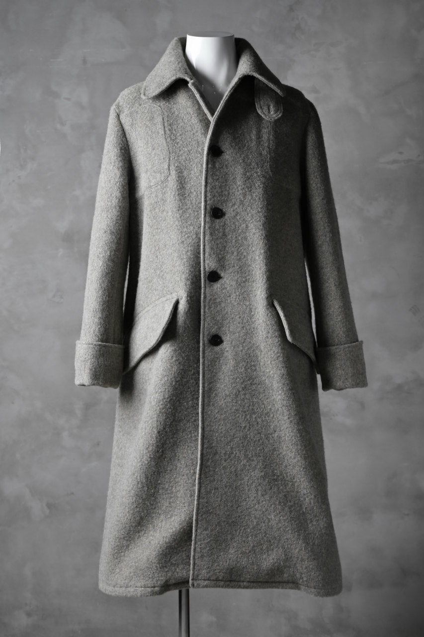 画像をギャラリービューアに読み込む, sus-sous foot guards great coat / W100 Harris melton raised washer (TOP GREY BEIGE)