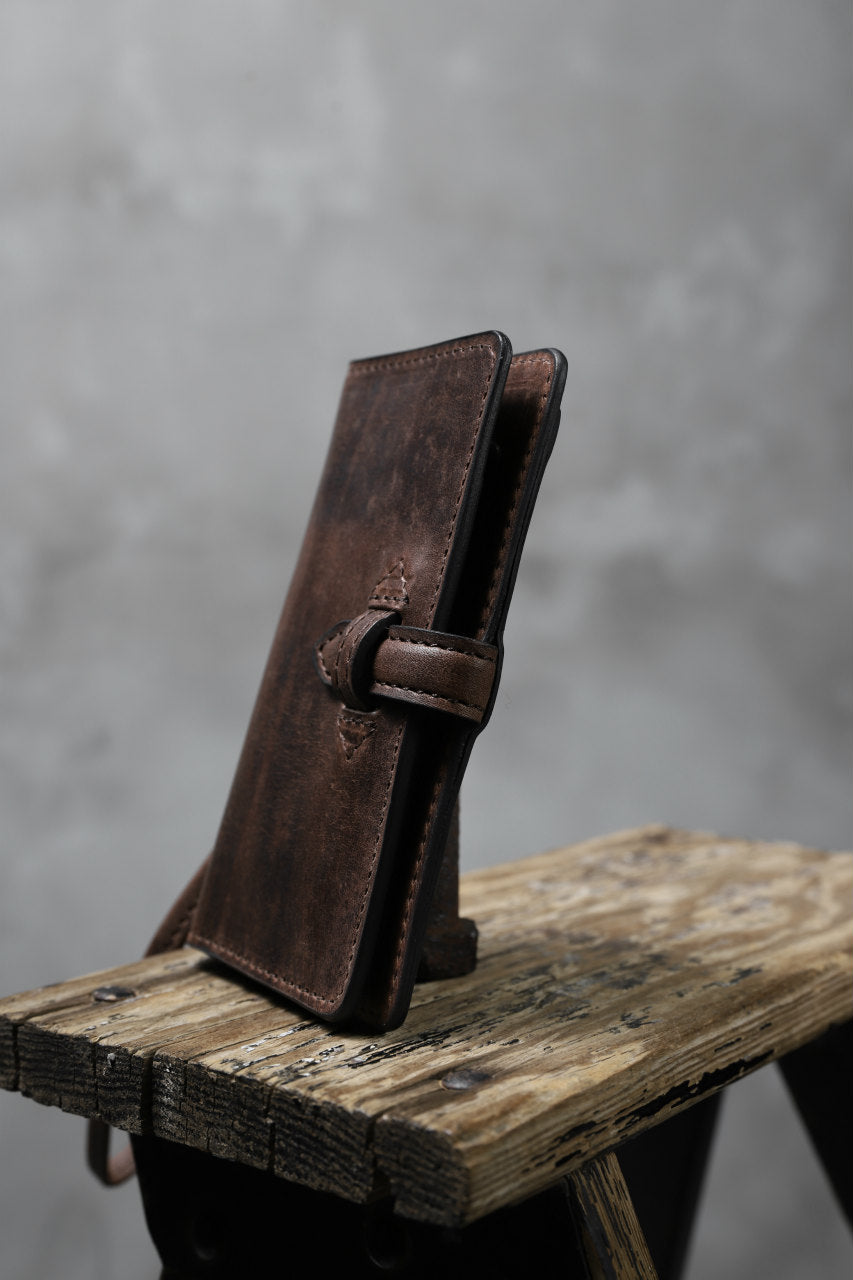 Load image into Gallery viewer, ISAMU KATAYAMA BACKLASH SMART PHONE CASE/PURSE / ITALY DOUBLE SHOULDER (DARK BROWN)