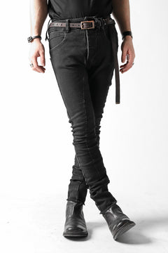 画像をギャラリービューアに読み込む, thomkrom OVER LOCKED SKINNY TROUSERS / FADE STRETCH DENIM (BLACK)