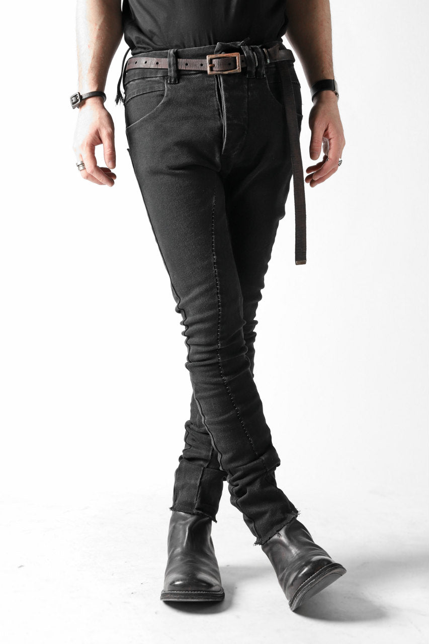 画像をギャラリービューアに読み込む, thomkrom OVER LOCKED SKINNY TROUSERS / FADE STRETCH DENIM (BLACK)