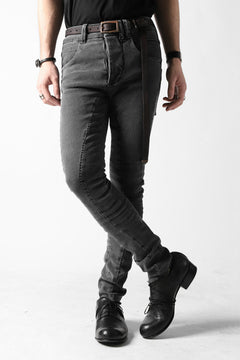 画像をギャラリービューアに読み込む, thomkrom OVER LOCKED SKINNY TROUSERS / FADE STRETCH DENIM (DARK GREY)