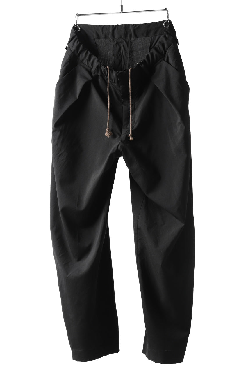 画像をギャラリービューアに読み込む, COLINA W-TUCK PANTS / WASHABLE WOOL TROPICAL (BLACK)