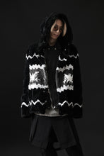 画像をギャラリービューアに読み込む, ISAMU KATAYAMA BACKLASH KNIT HOODIE BLOUSON / RABBIT FUR (BLACK)