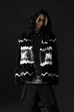 画像をギャラリービューアに読み込む, ISAMU KATAYAMA BACKLASH KNIT HOODIE BLOUSON / RABBIT FUR (BLACK)