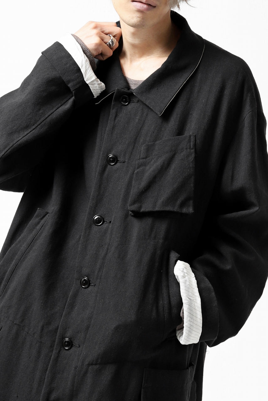画像をギャラリービューアに読み込む, KLASICA KISTEL WORK COAT / MONOTONE HOUND TOOTH (BLACK)