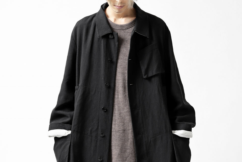 画像をギャラリービューアに読み込む, KLASICA KISTEL WORK COAT / MONOTONE HOUND TOOTH (BLACK)