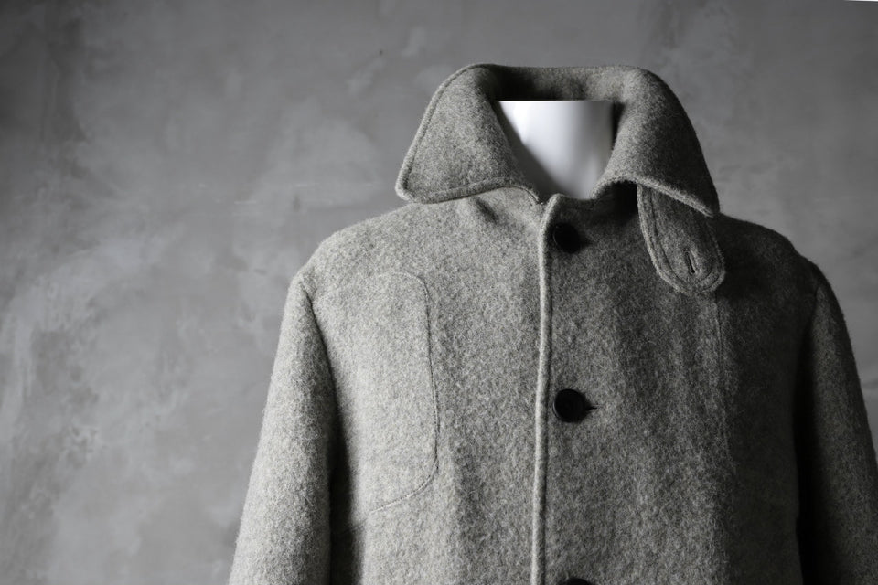 画像をギャラリービューアに読み込む, sus-sous foot guards great coat / W100 Harris melton raised washer (TOP GREY BEIGE)