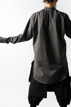 Load image into Gallery viewer, COLINA GRANPA PULL OVER SHIRT / LOG WOOD DYED HEAVY JERSEY (LOG WOOD BLACK)