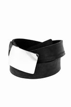 Load image into Gallery viewer, ISAMU KATAYAMA BACKLASH SILVER PLATE BUCKLE BELT / DOUBLE SHOULDER OBJECT DYED (BLACK)
