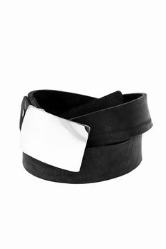 Load image into Gallery viewer, ISAMU KATAYAMA BACKLASH SILVER PLATE BUCKLE BELT / DOUBLE SHOULDER OBJECT DYED (BLACK)