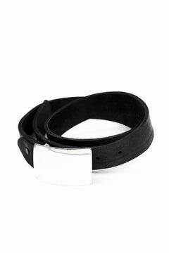 Load image into Gallery viewer, ISAMU KATAYAMA BACKLASH SILVER PLATE BUCKLE BELT / DOUBLE SHOULDER OBJECT DYED (BLACK)