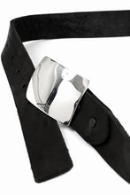 Load image into Gallery viewer, ISAMU KATAYAMA BACKLASH SILVER PLATE BUCKLE BELT / DOUBLE SHOULDER OBJECT DYED (BLACK)