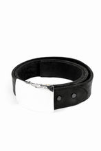 Load image into Gallery viewer, ISAMU KATAYAMA BACKLASH SILVER PLATE BUCKLE BELT / DOUBLE SHOULDER OBJECT DYED (BLACK)