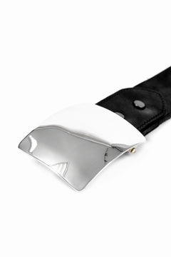 Load image into Gallery viewer, ISAMU KATAYAMA BACKLASH SILVER PLATE BUCKLE BELT / DOUBLE SHOULDER OBJECT DYED (BLACK)