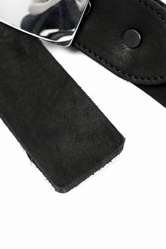 Load image into Gallery viewer, ISAMU KATAYAMA BACKLASH SILVER PLATE BUCKLE BELT / DOUBLE SHOULDER OBJECT DYED (BLACK)