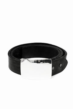 Load image into Gallery viewer, ISAMU KATAYAMA BACKLASH SILVER PLATE BUCKLE BELT / DOUBLE SHOULDER OBJECT DYED (BLACK)
