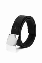 Load image into Gallery viewer, ISAMU KATAYAMA BACKLASH SILVER PLATE BUCKLE BELT / DOUBLE SHOULDER OBJECT DYED (BLACK)