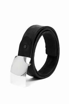 Load image into Gallery viewer, ISAMU KATAYAMA BACKLASH SILVER PLATE BUCKLE BELT / DOUBLE SHOULDER OBJECT DYED (BLACK)